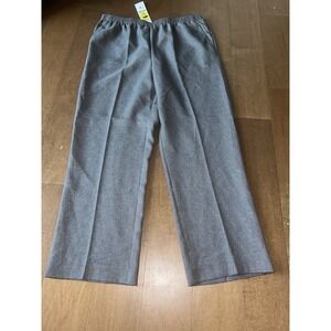 Alfred Dunner Pull On Dress Pants Gray Size 12 Elastic 100% Polyester Pockets